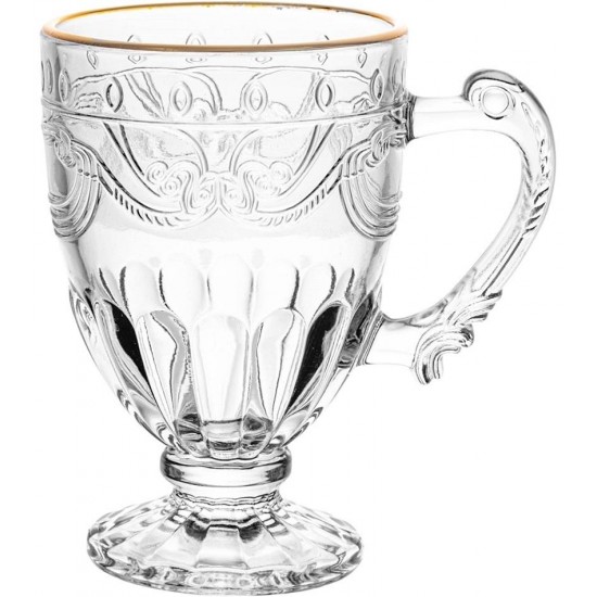 Caneca 190ml De Cristal Ecológico Com Borda Dourada Imperial